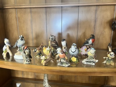 Handpainted porcelain birds