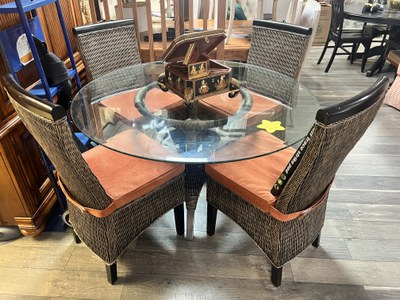 Wicker table and 4 chairs